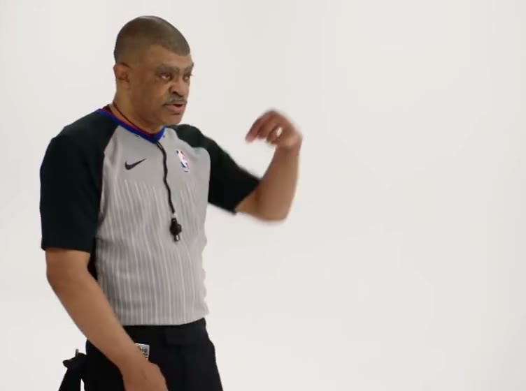The reacting character in the white studio