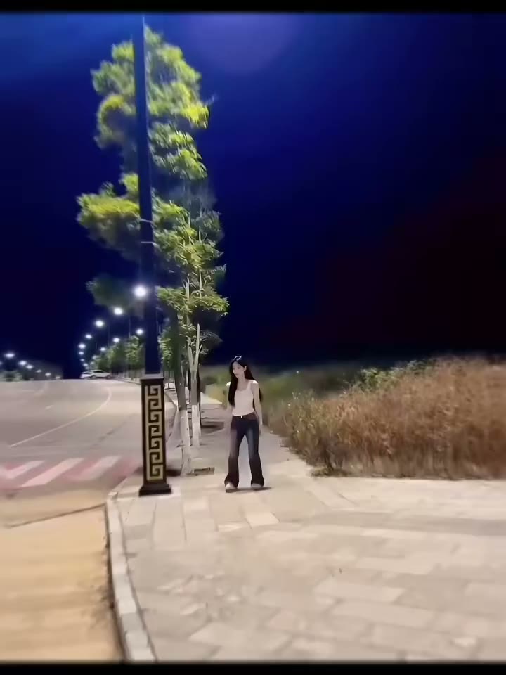 The character beside the lamp before sliding away