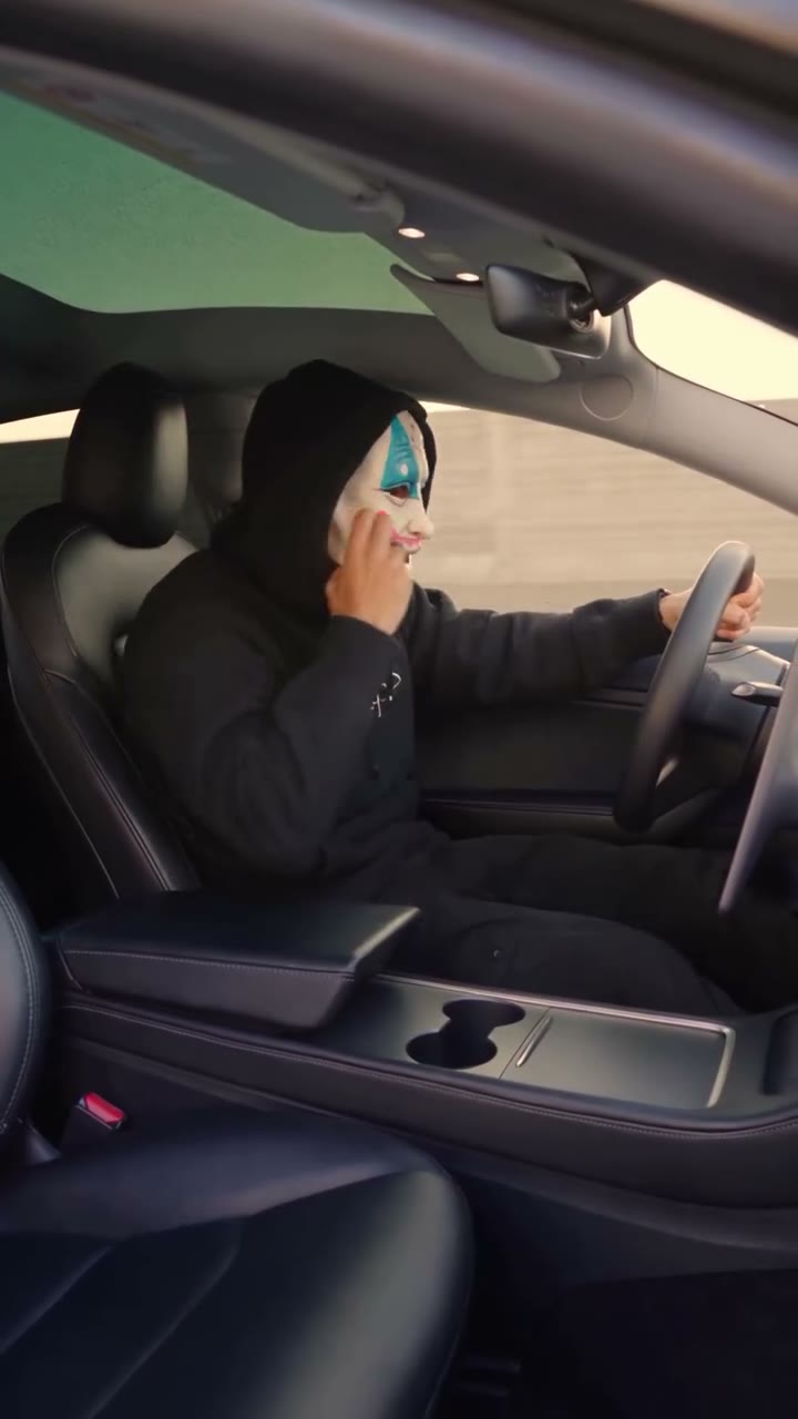 Original Tesla Roadster Meme sequence with a white car launching above the highway